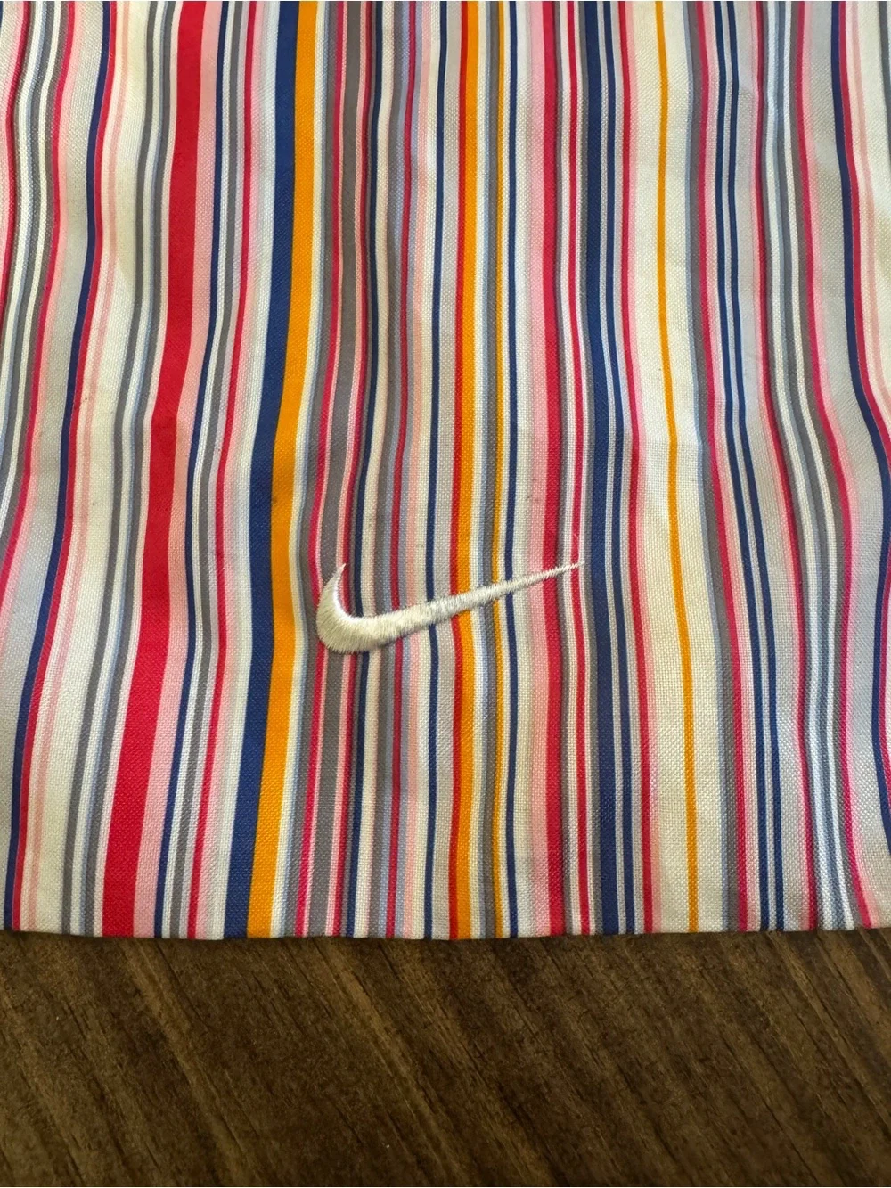 Nike Multicolor Striped Drawstring Backpack - White Swoosh